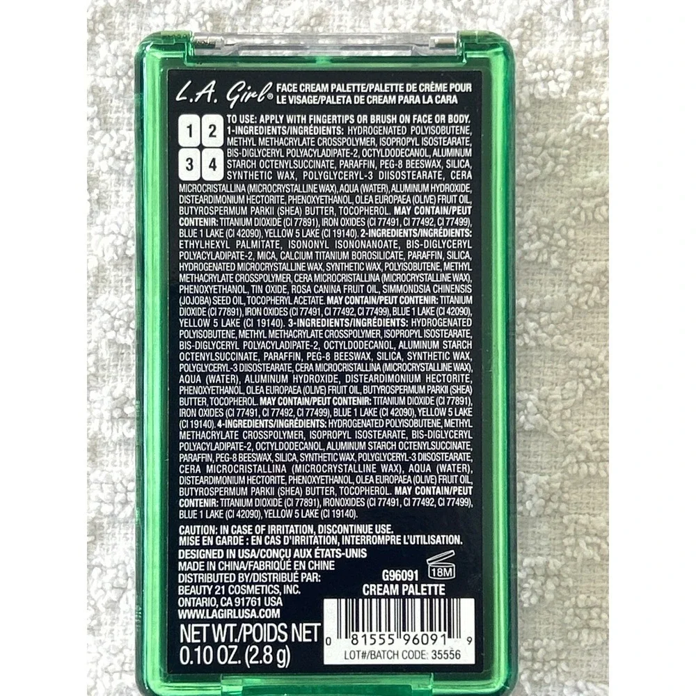 LA Girl Emerald Envy Face Palette Eyeshadow Green Silver Black White